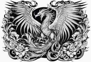 phoenix fighting a 
 dragon tattoo idea