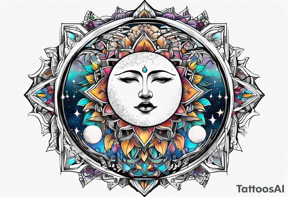 sacred moon tattoo idea