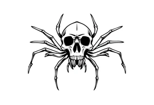 skull spider bug weird tattoo idea