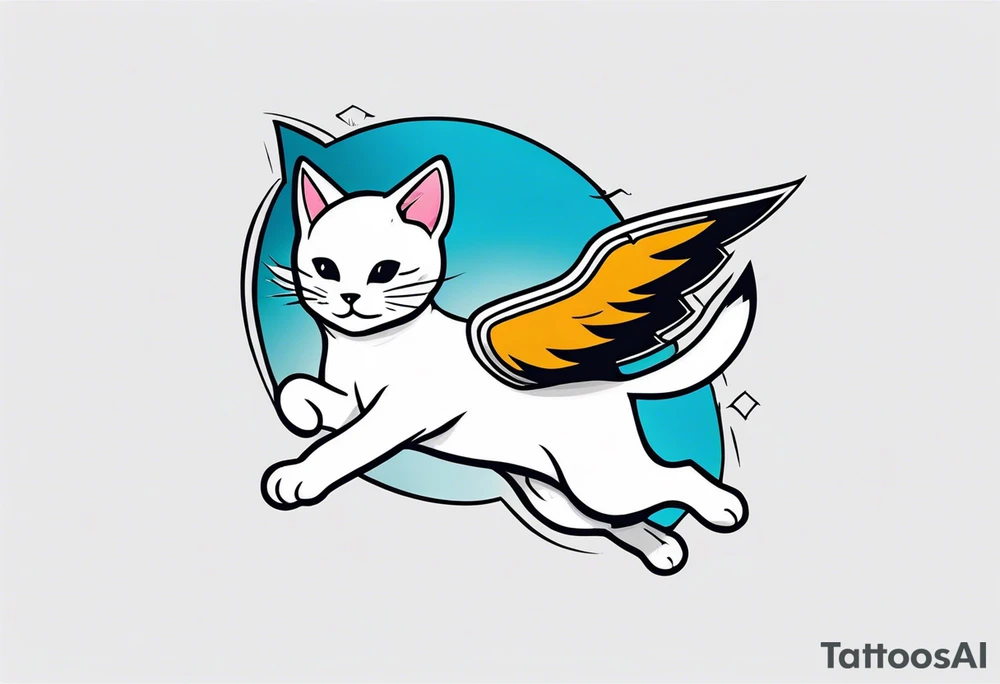skydiving cat tattoo idea