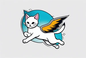 skydiving cat tattoo idea