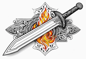 valhalla sword viking shipon fire tattoo idea
