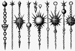 spiked ball mace on a chain tattoo idea