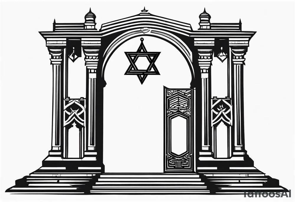 israel gate vector tattoo idea