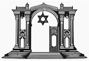 israel gate vector tattoo idea