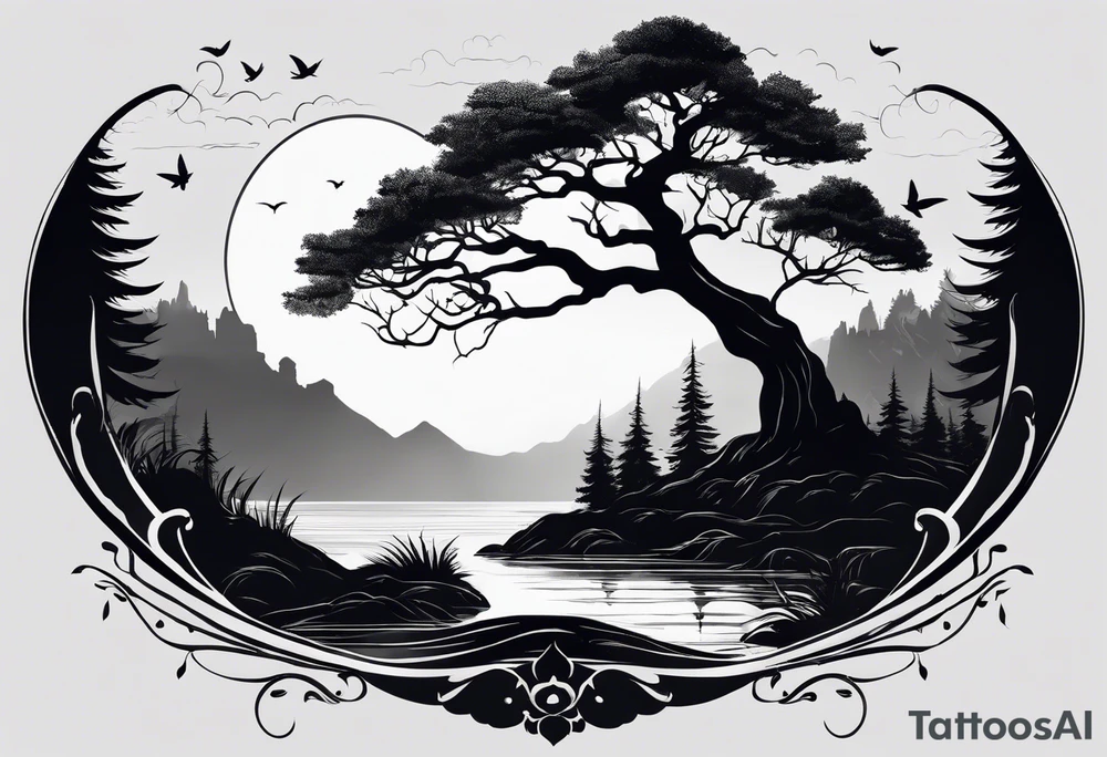 Bäume silhouette tattoo idea