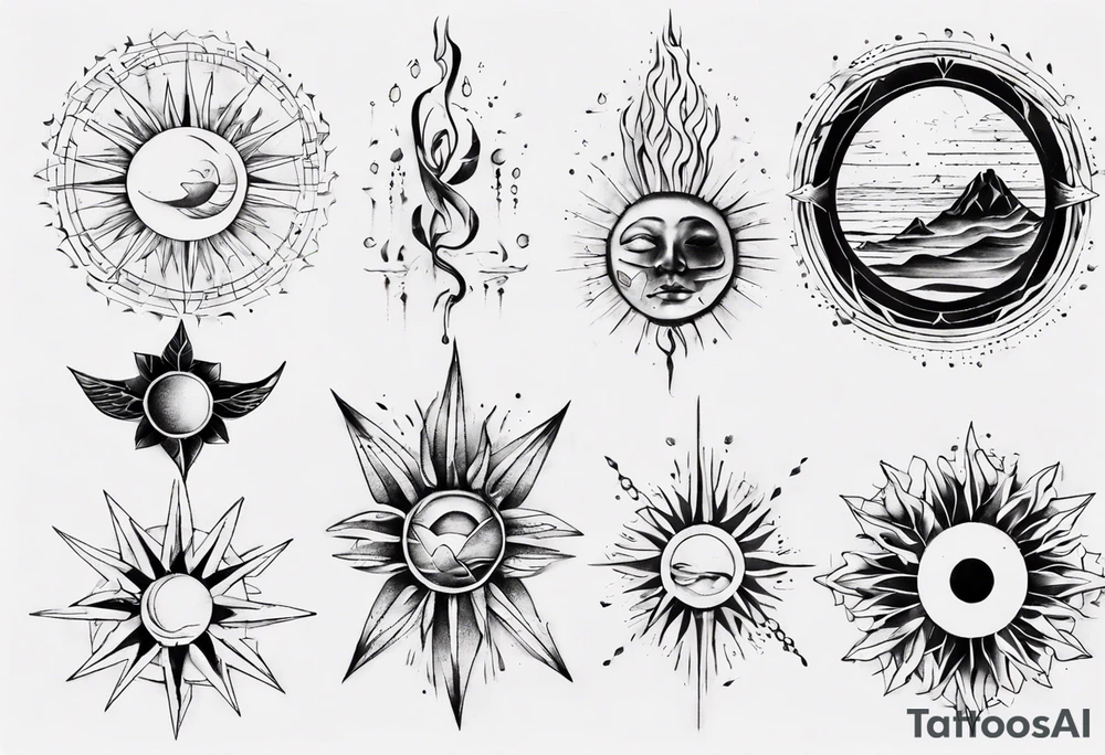 Wasser Nymphe Sonne tattoo idea