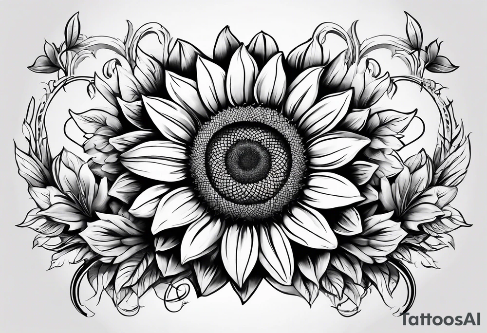 Sunflower and horseshoe tattoo idea