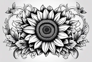 Sunflower and horseshoe tattoo idea