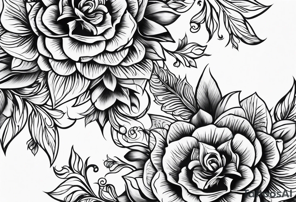 Filagree leg tattoo negative tattoo idea