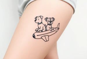 two dogs on an airplane tattoo idea