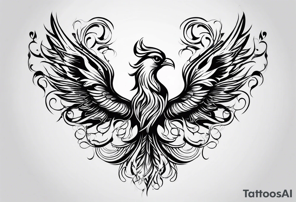 Small phoenix tattoo idea