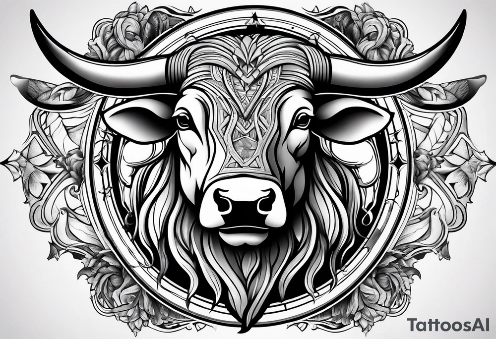 TAURUS BULL COMPASS tattoo idea