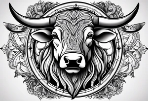TAURUS BULL COMPASS tattoo idea