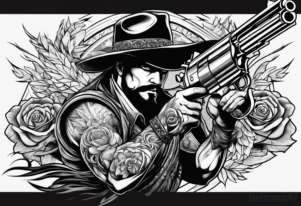 dance of blade and pistol tattoo idea