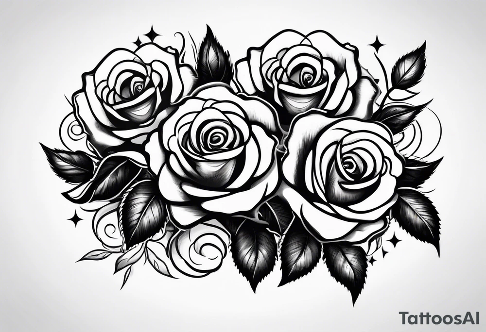 Roses, freedom and gun bullet tattoo idea