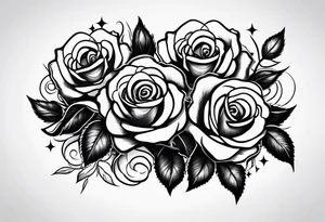 Roses, freedom and gun bullet tattoo idea