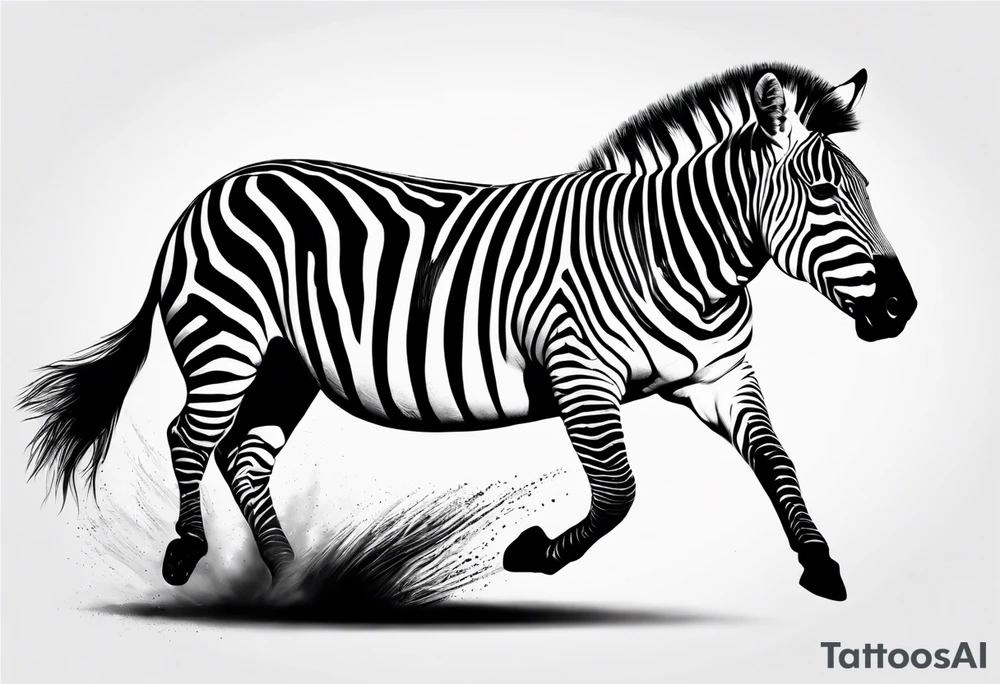 Zebra in attack mode tattoo idea