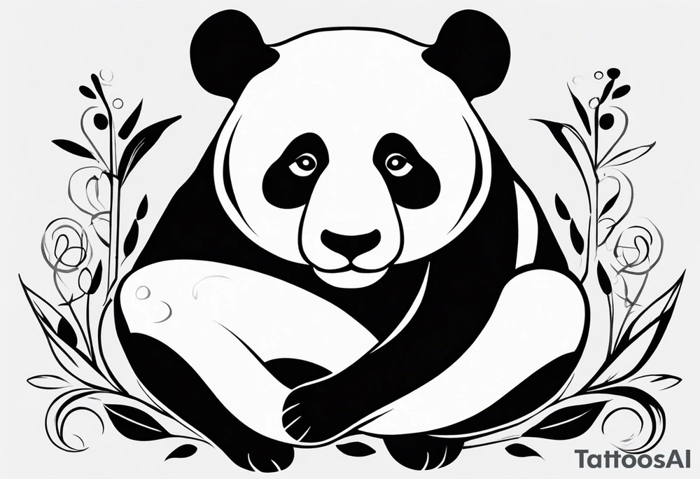 Tattoo minimalista panda con un infinito, sencillo tattoo idea