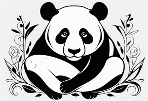 Tattoo minimalista panda con un infinito, sencillo tattoo idea