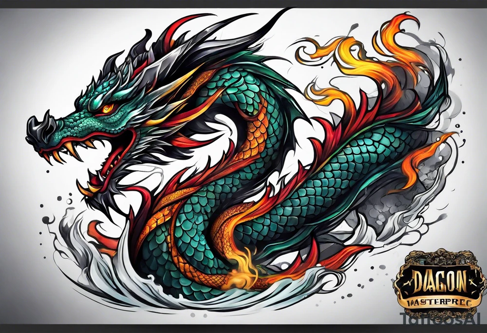 dragon arm sleeve tattoo idea