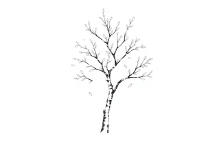 birch tree with light coloured leaves tattoo idea
