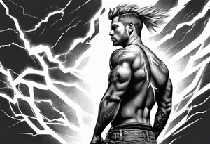 Lightning across the back tattoo idea