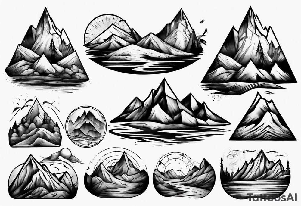 Dramatic mountains tattoo idea