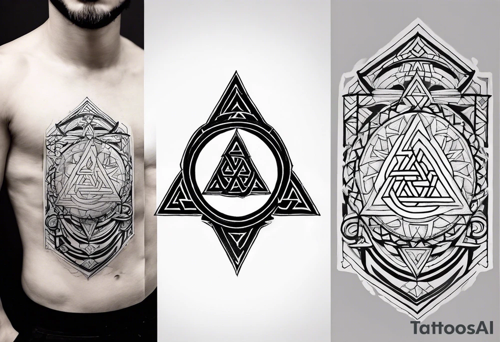 Forearm,triquetra,vegvisir,valknut tattoo idea