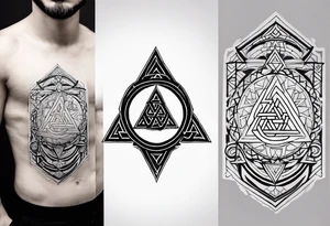Forearm,triquetra,vegvisir,valknut tattoo idea