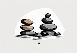 A stack of rocks balancing on top of each other tattoo idea