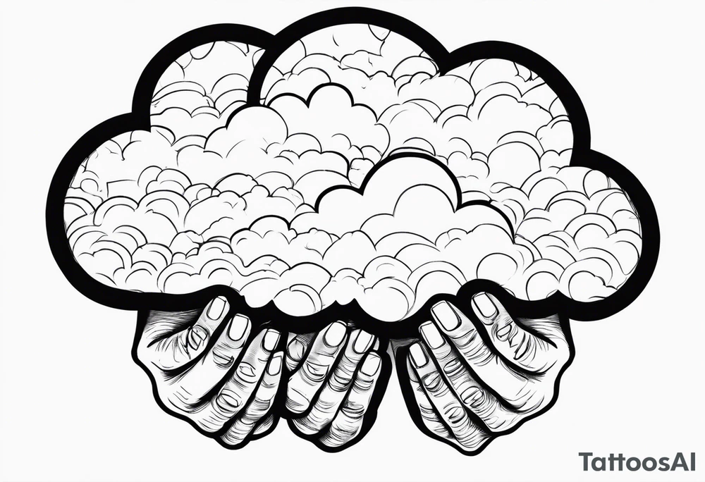 cloud, hands tattoo idea