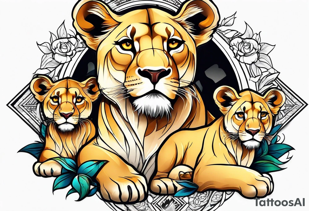 Lioness & Cubs tattoo idea