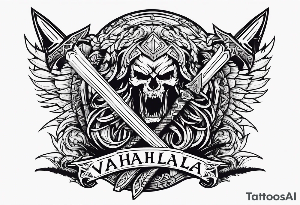 valhalla wounded sword berserker tattoo idea