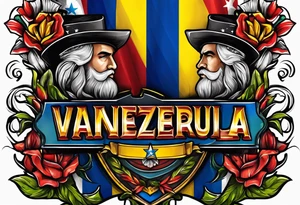 Venezuela letters with the flag color tattoo idea