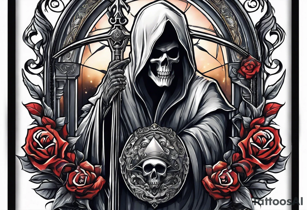 Reaper with in his hands the world tattoo idea
