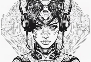 cyborg girl tattoo idea