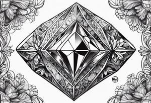 Chunky diamond with lace and gemstones full sleeve tattoo idea