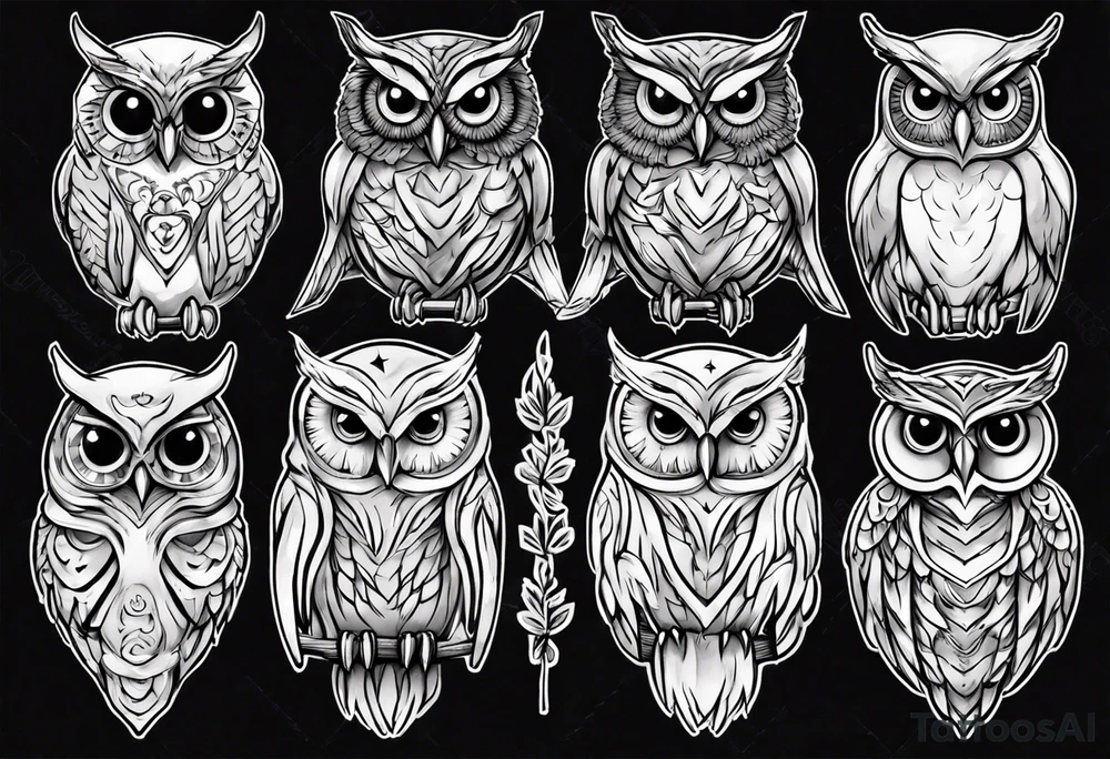 Night owl tattoo idea