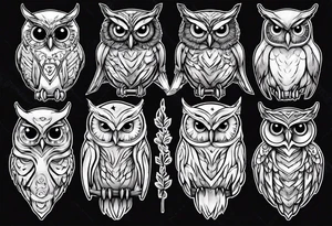 Night owl tattoo idea