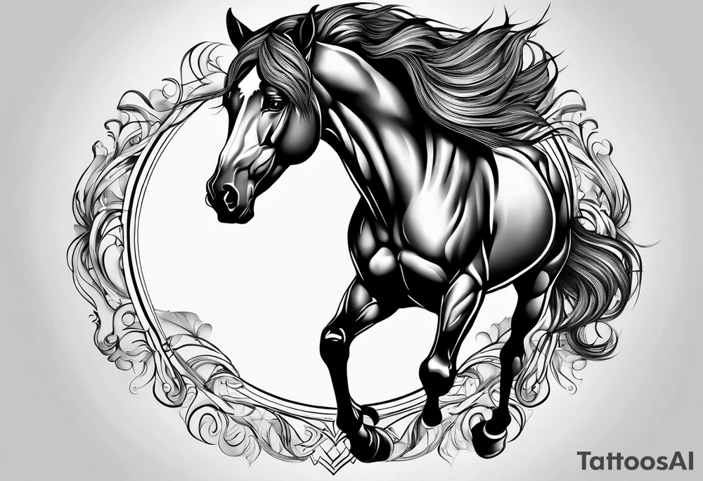 Horse portrait no shading tattoo idea