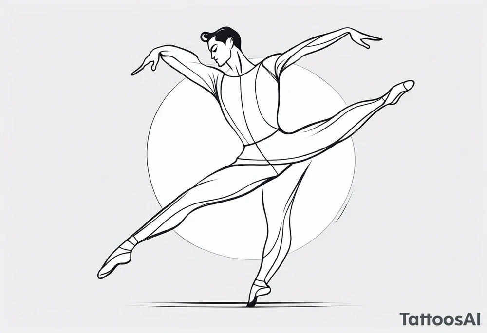 male ballet dancer fine line minimal tattoo idea