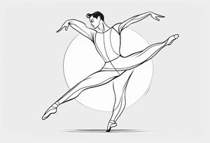 male ballet dancer fine line minimal tattoo idea