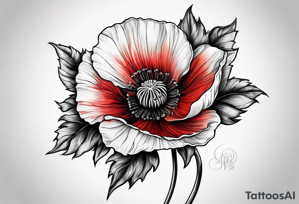 Poppy flower tattoo idea