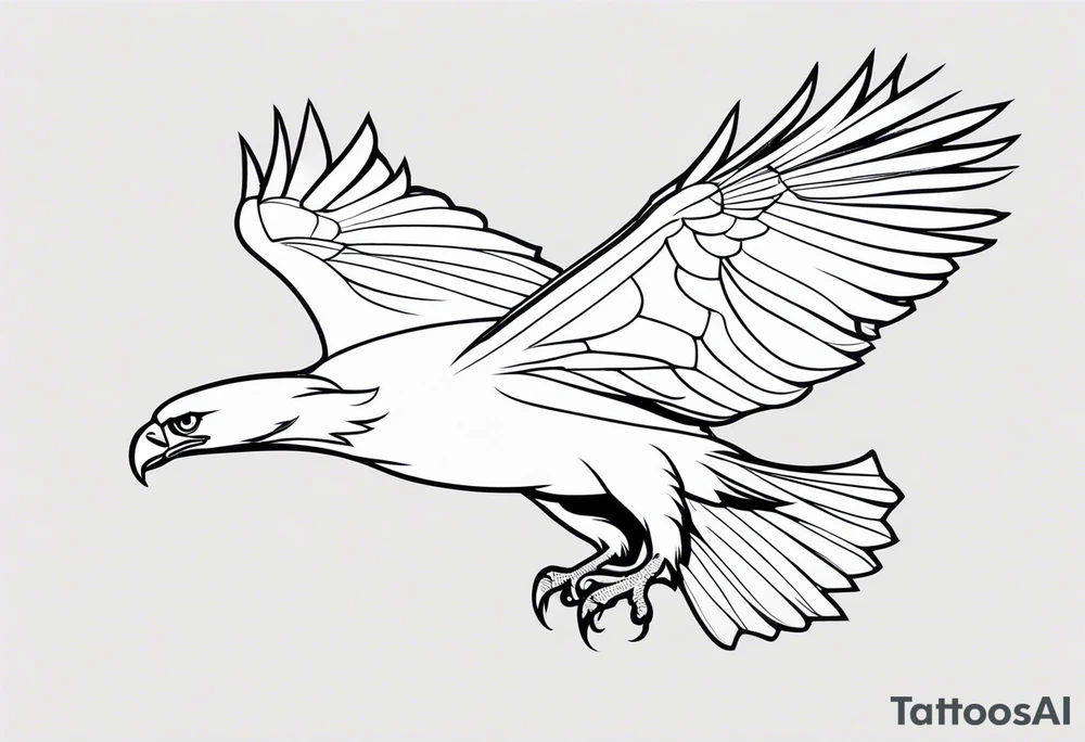 fish eagle minimal tattoo idea