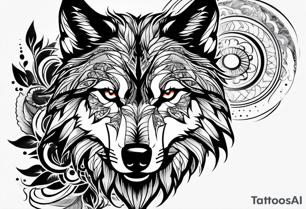 Sexy and angry wolf for woman, along left side of woman’s body tattoo idea
