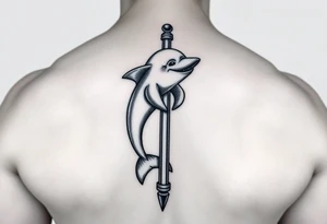 Sexy Cartoon dolphin on a stripper pole tattoo idea