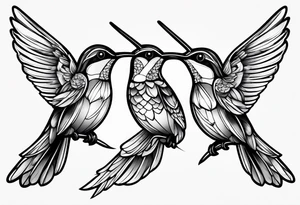 Humming bird silhouette mirrored tattoo idea