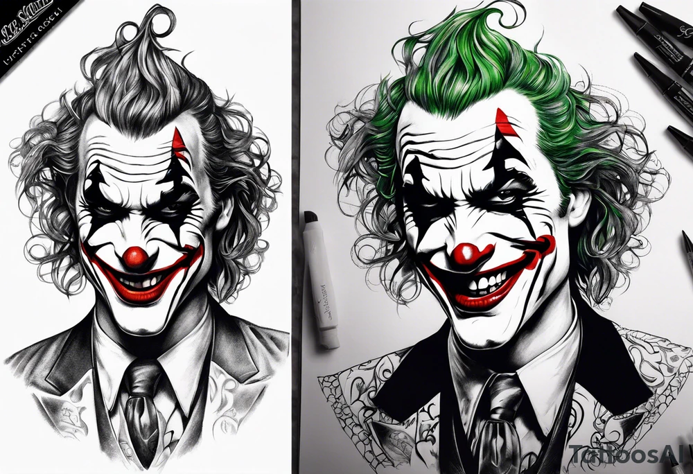 Happy sad joker tattoo idea