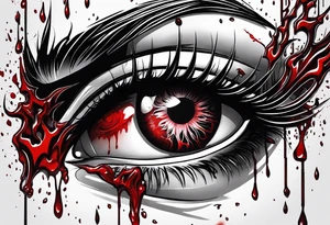 Bleeding tears flow from Alucard's eye in Hellsing tattoo tattoo idea